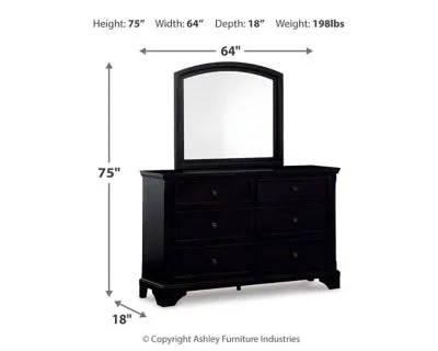 Chylanta Queen Sleigh Bed with Mirrored Dresser, Chest and 2 Nightstands