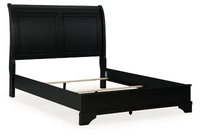 Chylanta Queen Sleigh Bed with Mirrored Dresser, Chest and 2 Nightstands
