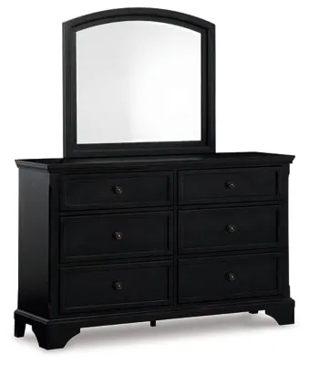 Chylanta Queen Sleigh Bed with Mirrored Dresser, Chest and 2 Nightstands