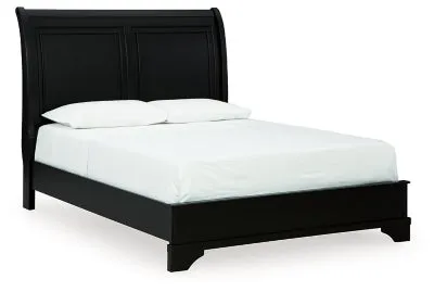 Chylanta Queen Sleigh Bed with Mirrored Dresser, Chest and 2 Nightstands