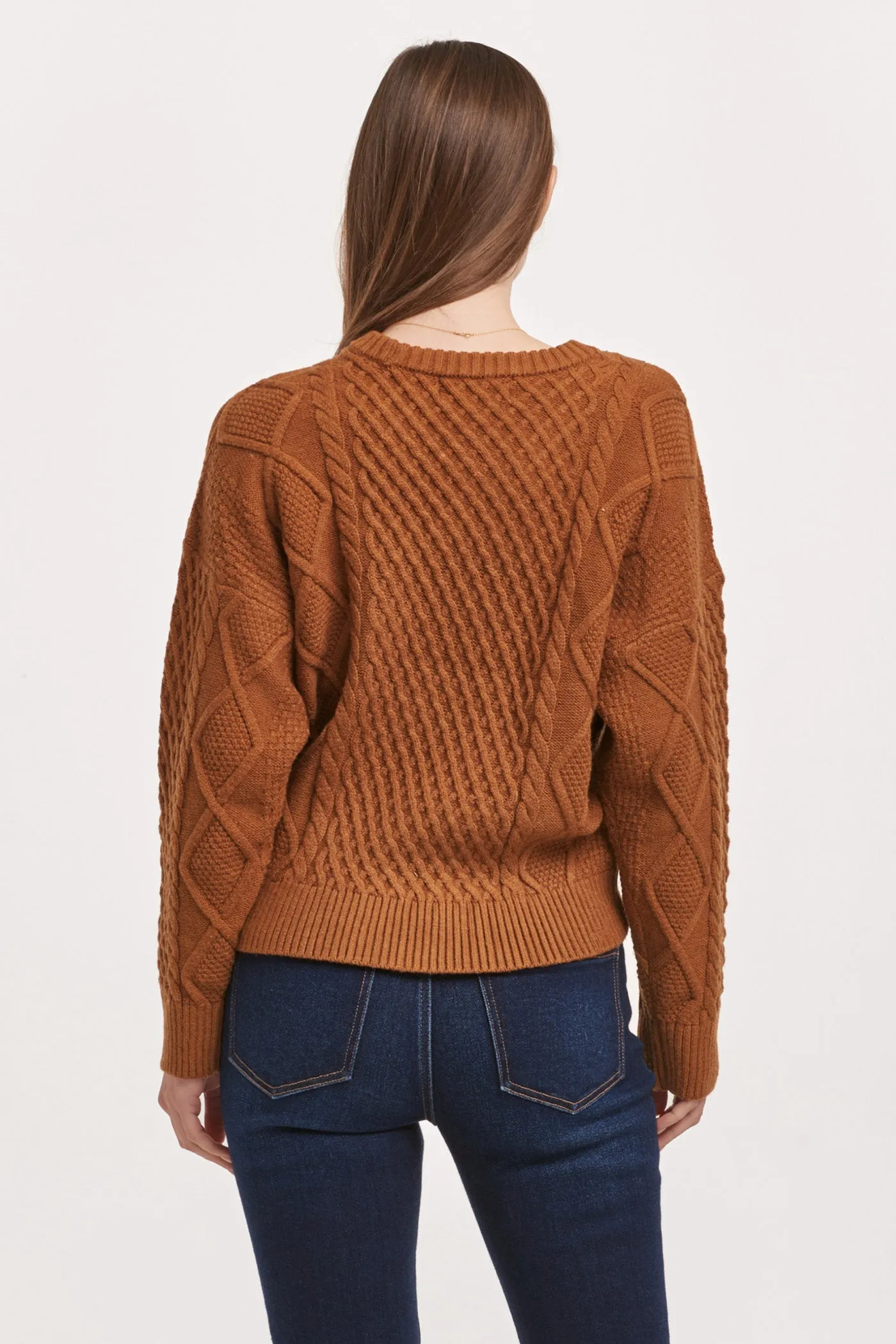 HOLDEN CREW NECK LONG SLEEVE RELAXED FIT SWEATER NUTSHELL