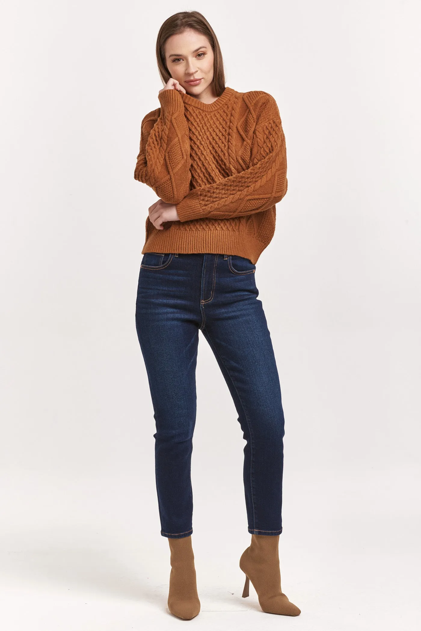 HOLDEN CREW NECK LONG SLEEVE RELAXED FIT SWEATER NUTSHELL