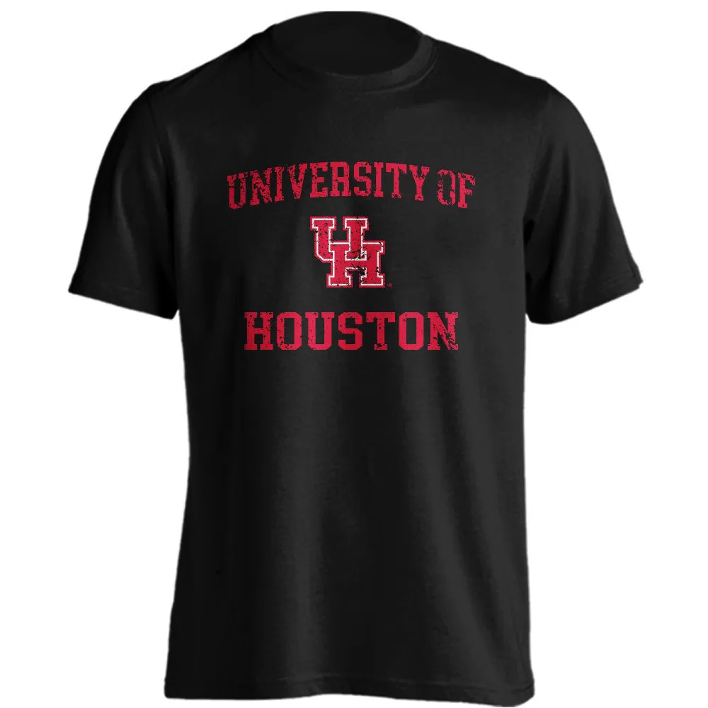 Houston Cougars Distressed Retro Short Sleeve Athletic Heather T-Shirt