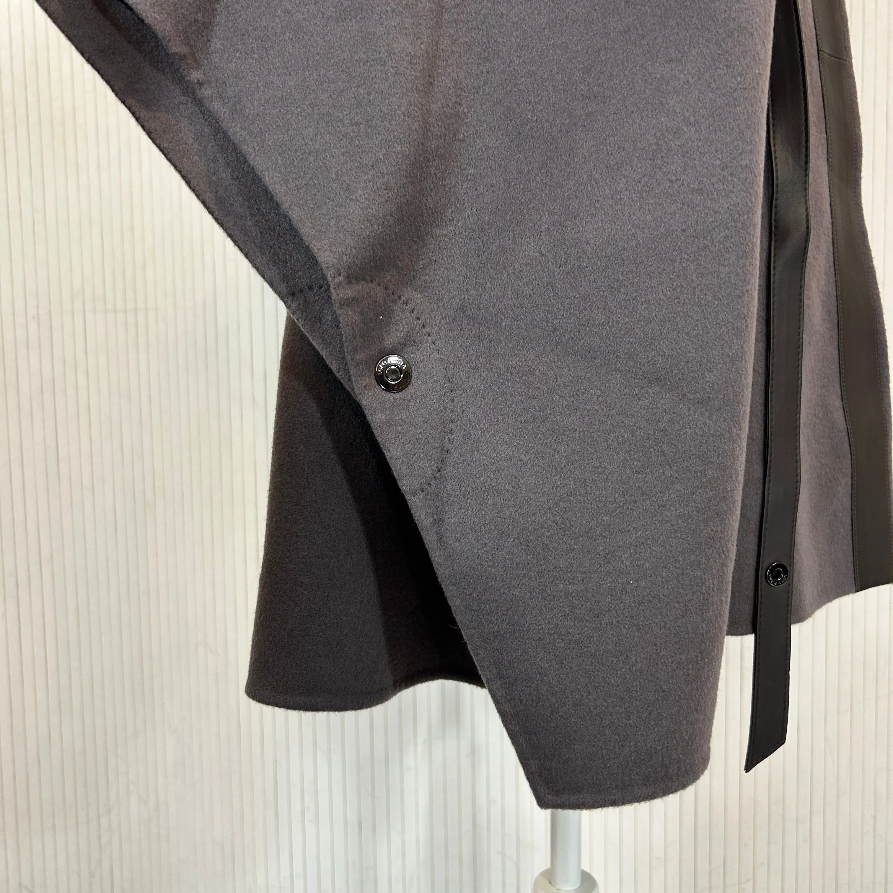Loro Piana £4225 Cocoa Cashmere Fur Trim Salzberg Cape Jacket OS