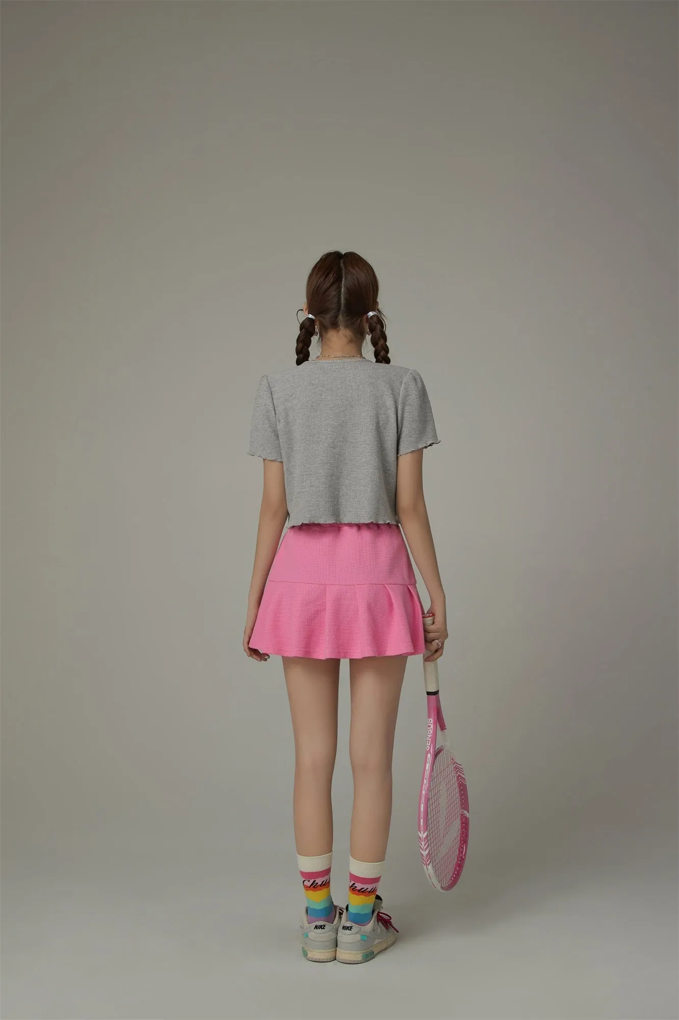 Ribbon Lettuce Hem Crop Cardigan
