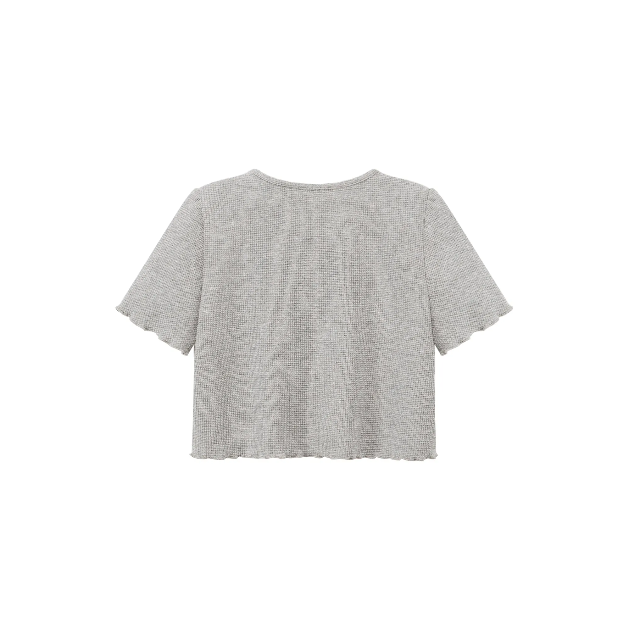 Ribbon Lettuce Hem Crop Cardigan