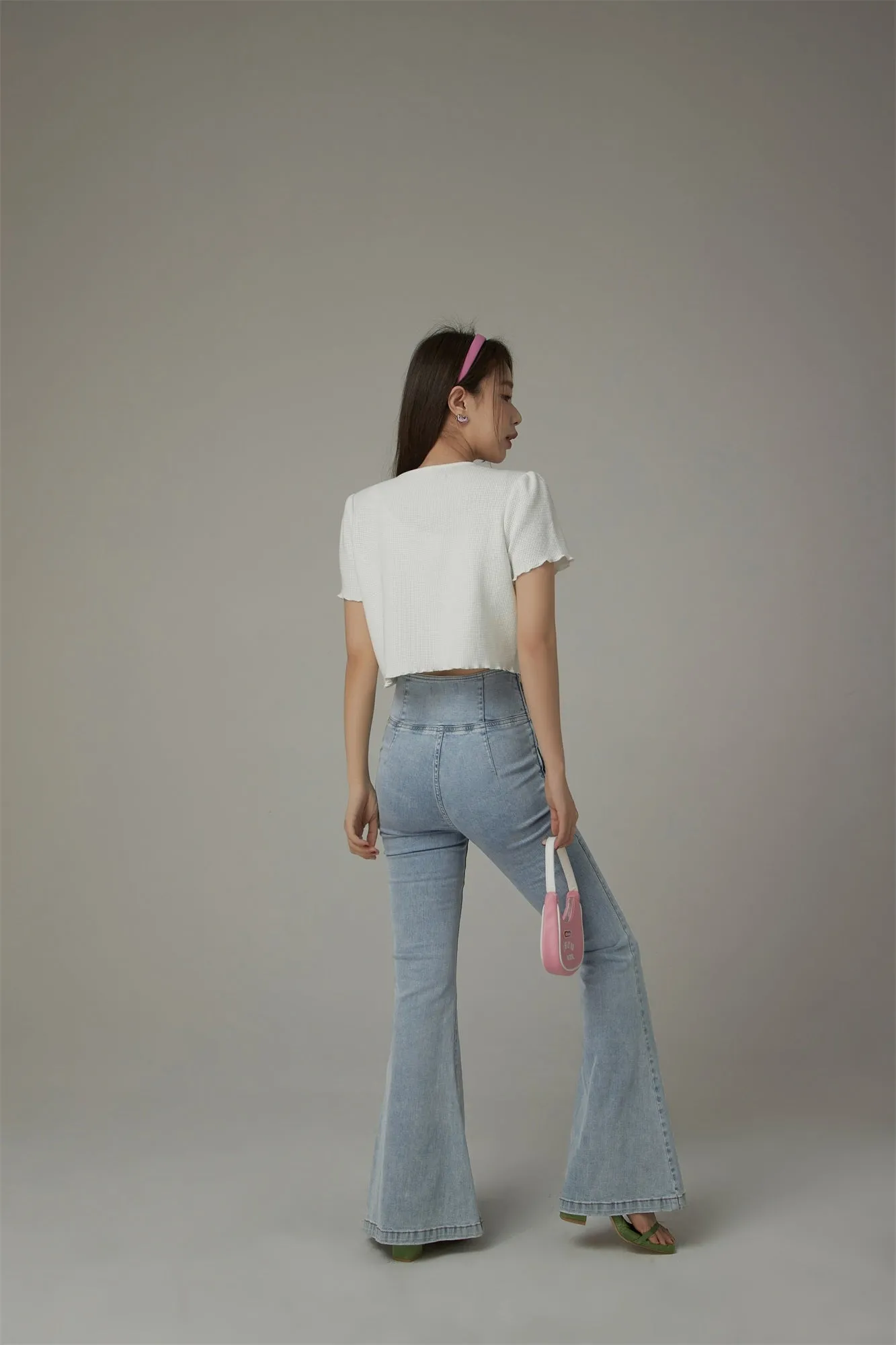 Ribbon Lettuce Hem Crop Cardigan