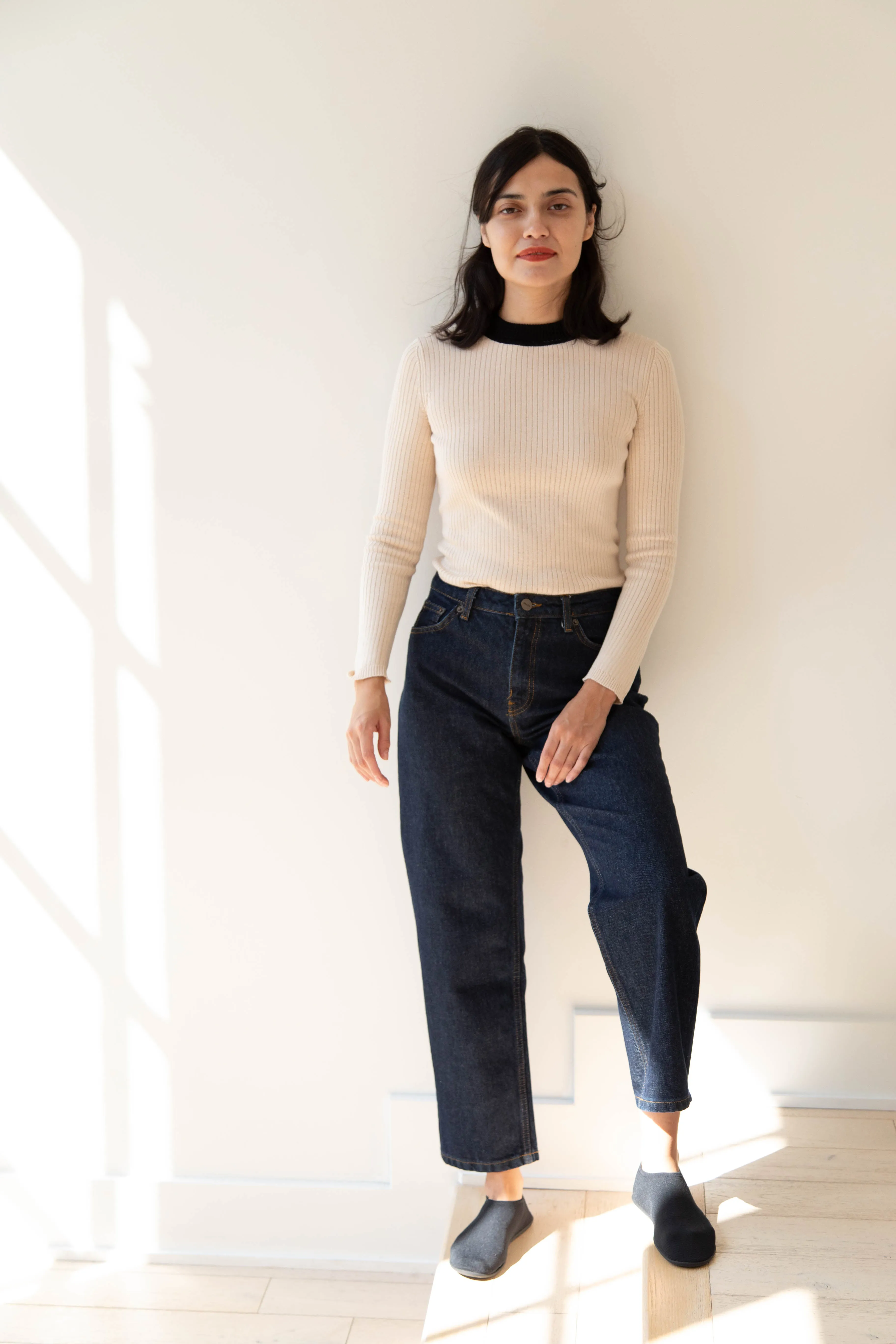 Skall | Allison Cropped Jeans in Indigo Blue Denim