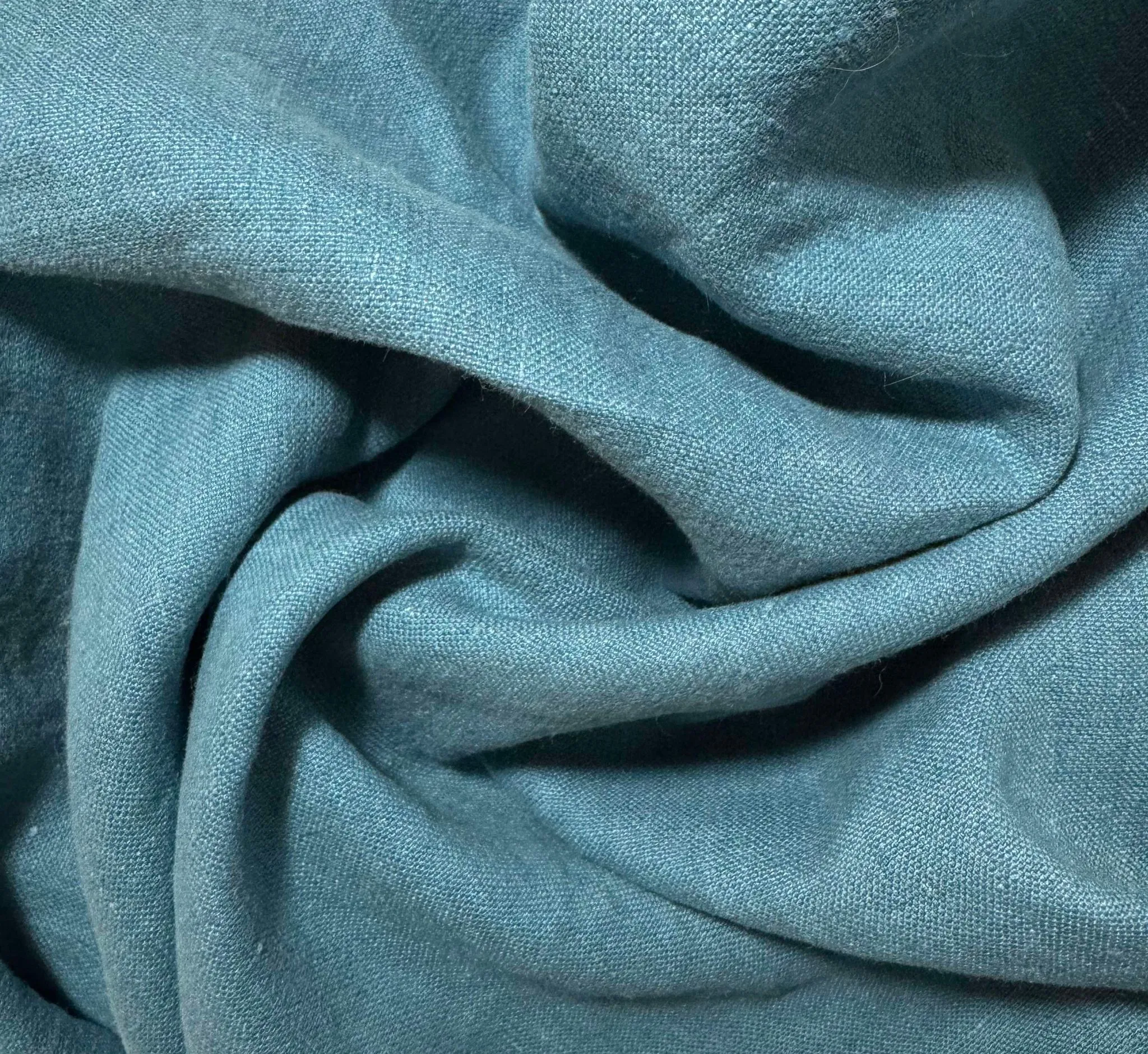 Teal Blue 100% Linen Fabric - Heavy Weight